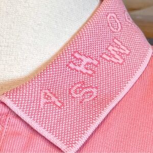 ⛳️ ASHWORTH ~ Pink Long-Sleeved Golf Polo with Letters on Collar ~ Size 4